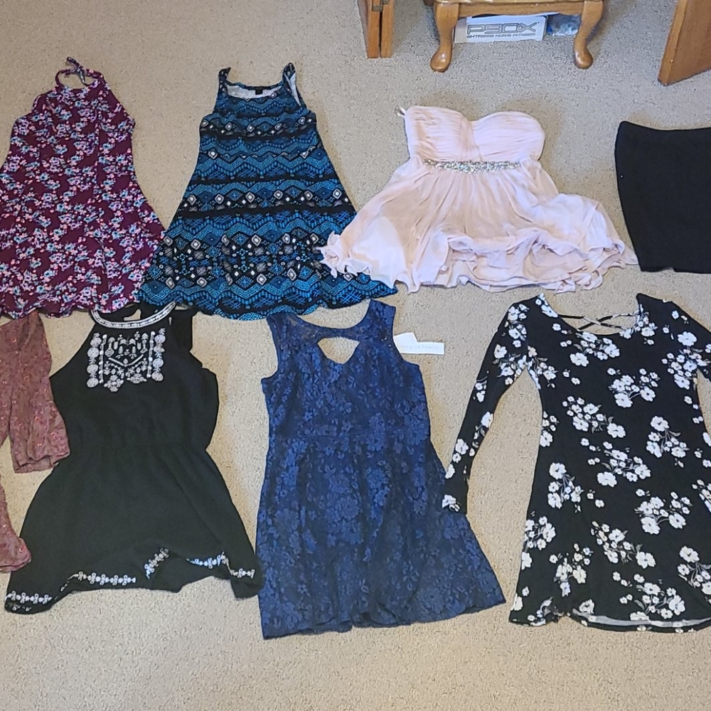 Bundle of dresses, rompers, skirts